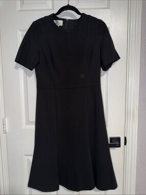 Donna Morgan Black Short-Sleeve Midi Dress